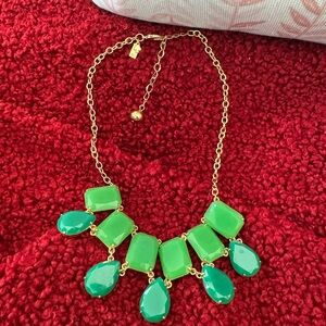 Kate Spade Green and Gold Statement Necklace EUC